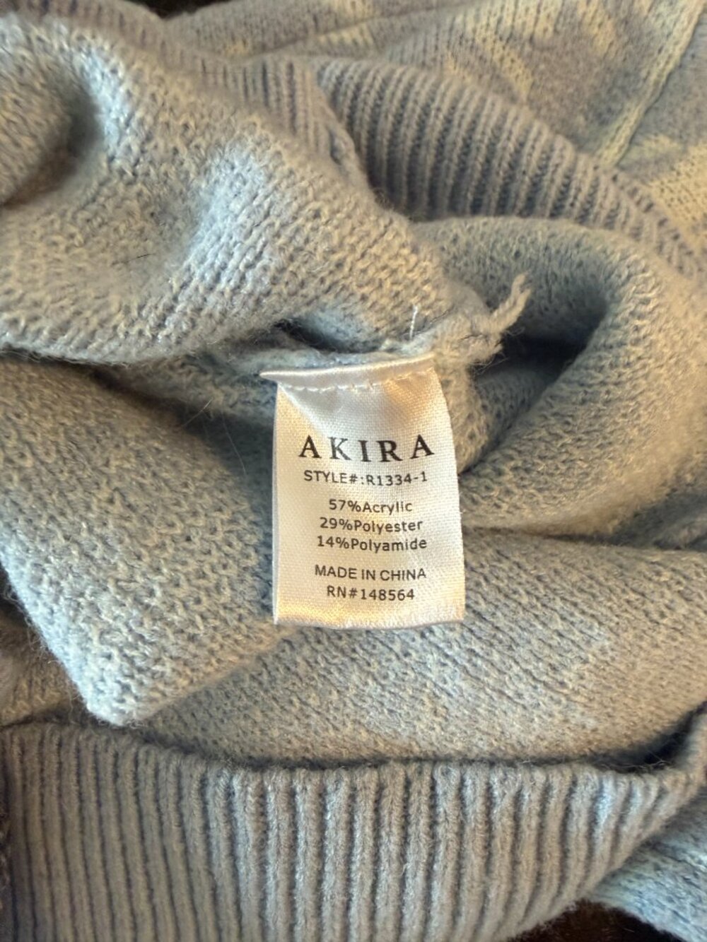 AKIRA Cropped Cardigan Blue Houndstooth Jeweled Buttons Size L - Picture 4 of 4